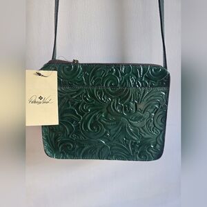 Patricia Nash Green Vallata Leather Shoulder Bag NWT